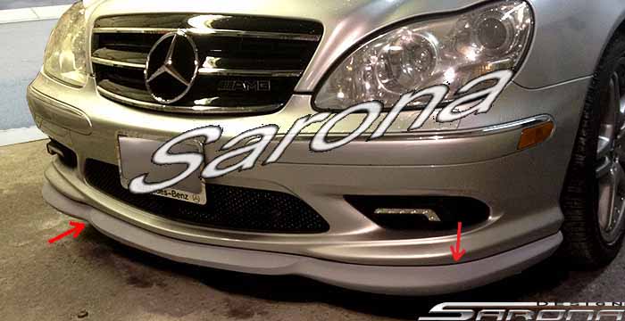 Custom Mercedes S Class  Sedan Front Lip/Splitter (2000 - 2006) - $399.00 (Part #MB-017-FA)